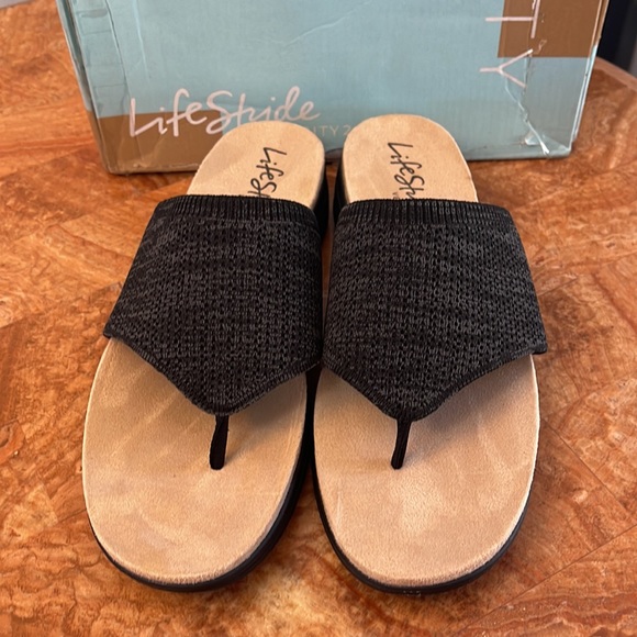 LifeStride | Black Poolside Sandal  Wide Width ZL840 - Picture 10 of 16